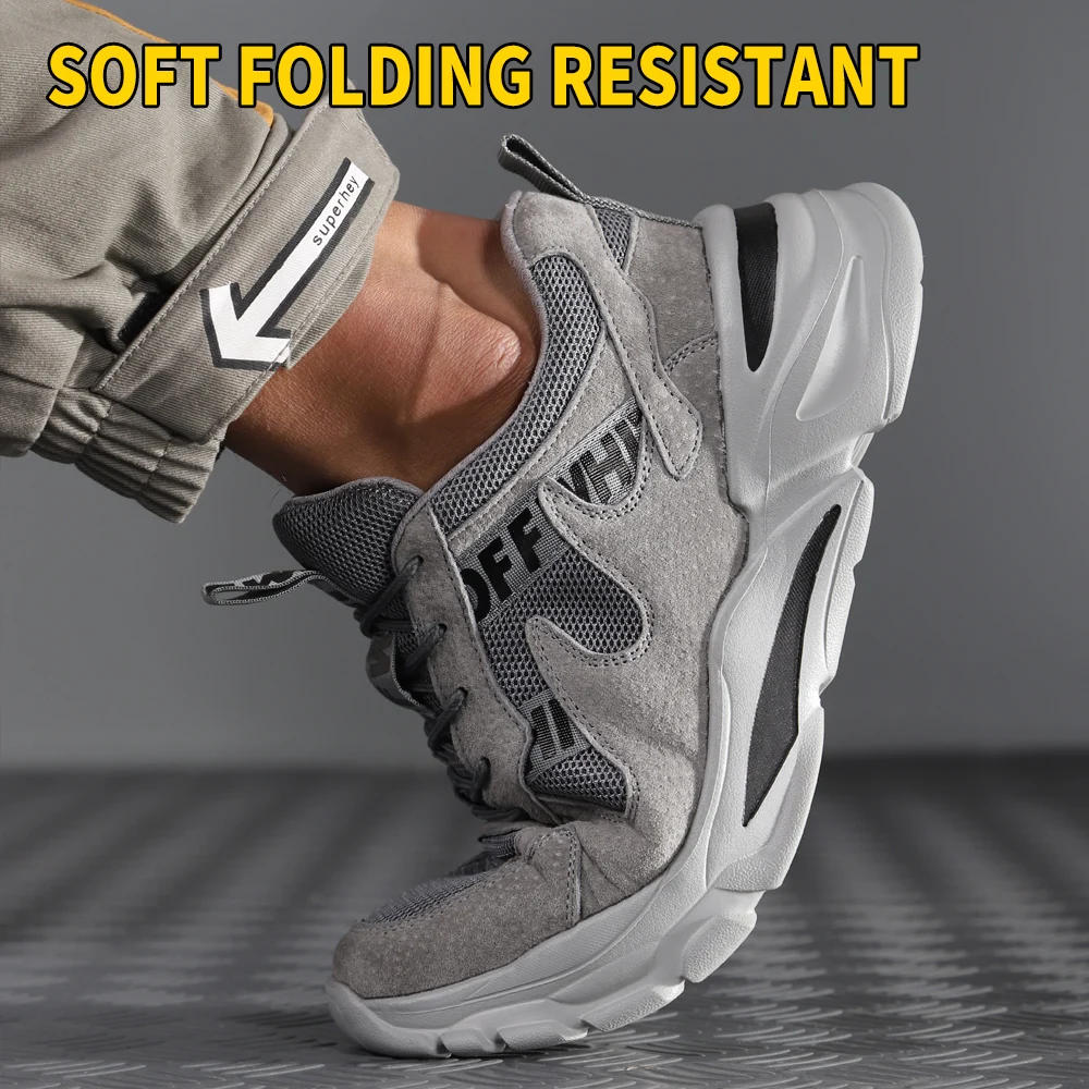 Safety Shoes Steel Toe Men Work Sneakers Puncture Proof Boots Safety Lightweight Women Industrial Security Running Shoes images - 6