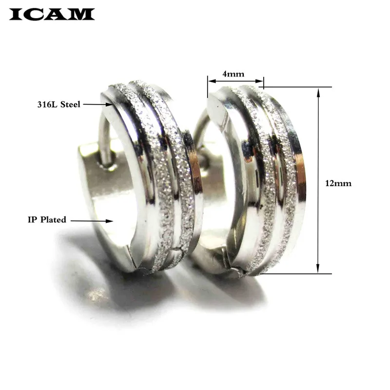 Серьги кольца ICAM из нержавеющей стали маленькие круглые узкие ювелирные