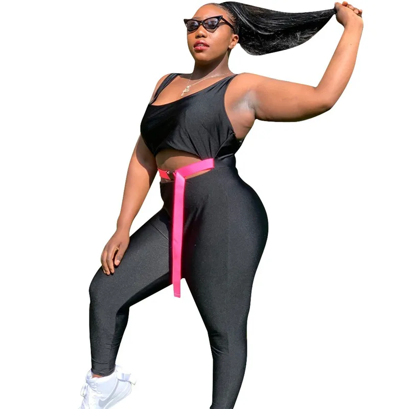 Sexy Bodysuit Fitness Playsuit  Bodycon Jumpsuit with Adjustable Belt Romper Body Suit Women Clothes 2020 Mono Plus Size 3XL 4XL