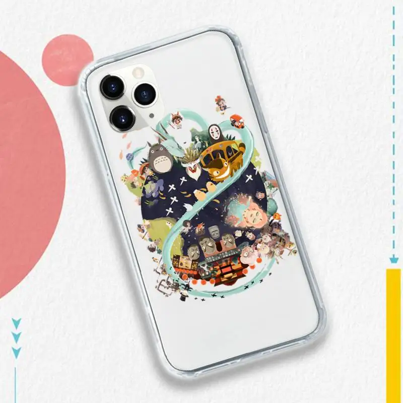 

Studio Ghibli Spirited Away Totoro Phone Case Transparent soft For iphone 5 5s 5c se 6 6s 7 8 11 12 plus mini x xs xr pro max