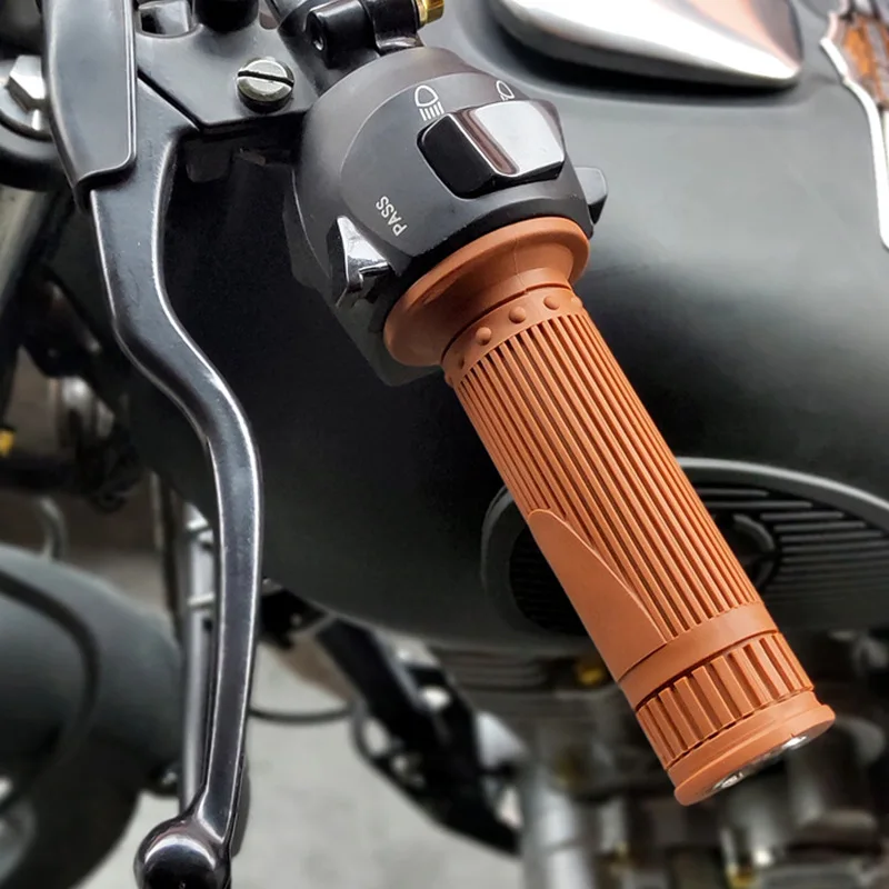 

Motorcycle Non Slip Handlebar Grips 7/8" 22mm 1"24mm Retro Rubber Handle Grips For Kawasaki Honda Yamaha Suzuki