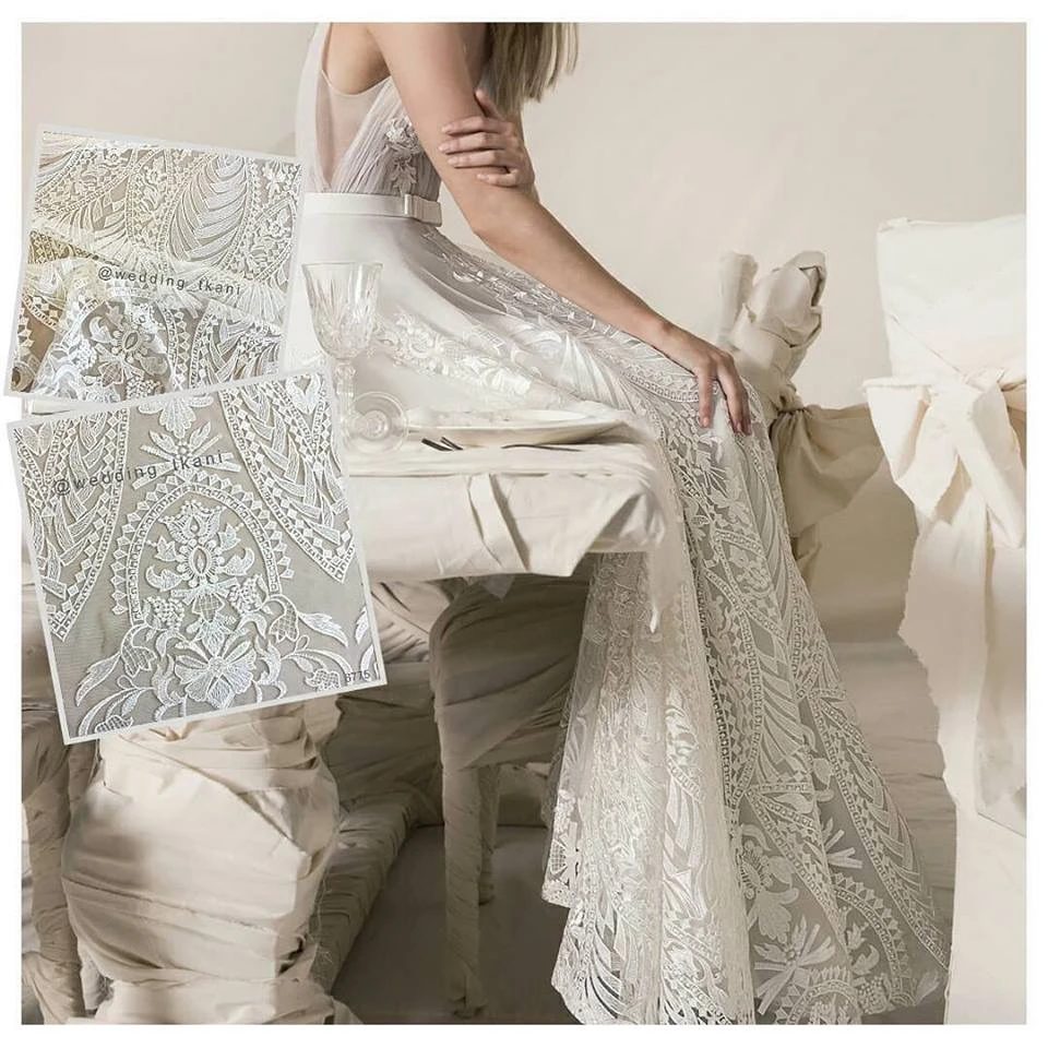 130 см в ширину высокое качество большой узор великолепное белое Тюлевое