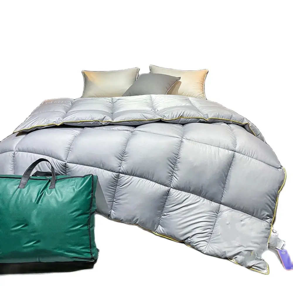 Стеганое одеяло для зимы теплое с перьями искусственный пух наполнитель из