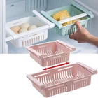 Корзина для хранения на холодильник, Регулируемый Кухонный органайзер, выдвижная корзина для ящиков, полка для хранения на холодильник, кухонные аксессуары