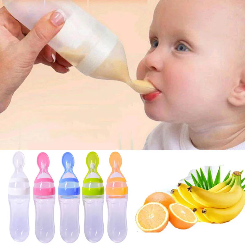 Сжималка для кормления новорожденного ребенка мягкая силиконовая ложка