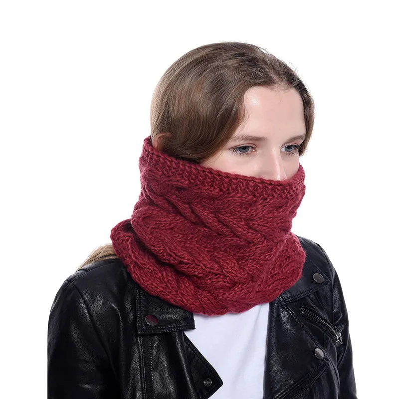 2019 Новое поступление вязаный шарф с кольцом женский зимний осенний мягкий