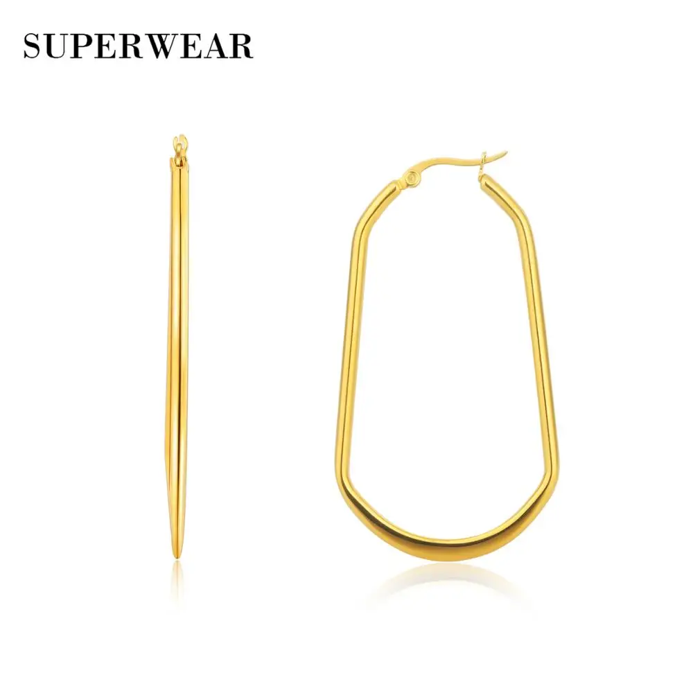 SUPERWEAR большие серьги-кольца для женщин желтое золото Необычные кольца