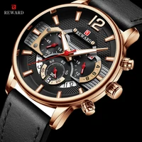 reward fashion sport watches for men blue top brand luxury military leather wrist watch man clock fashion chronograph wristwatch