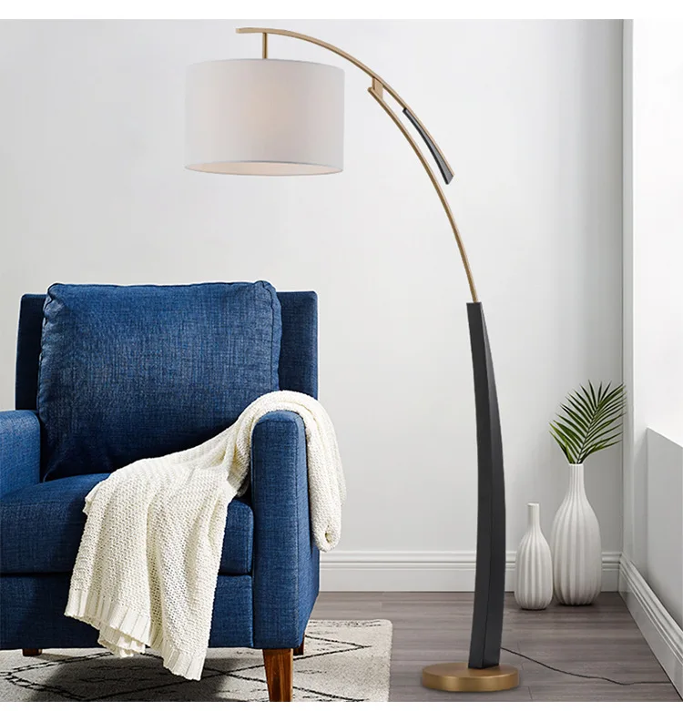 

Modern simple creative new Chinese hardware living room fishing Floor Lamp Art bedroom study model room floor lamp
