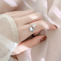 wholesale silver color female mermaid tail adjustable finger rings sea whale fish tail rings for women fashion jewelry