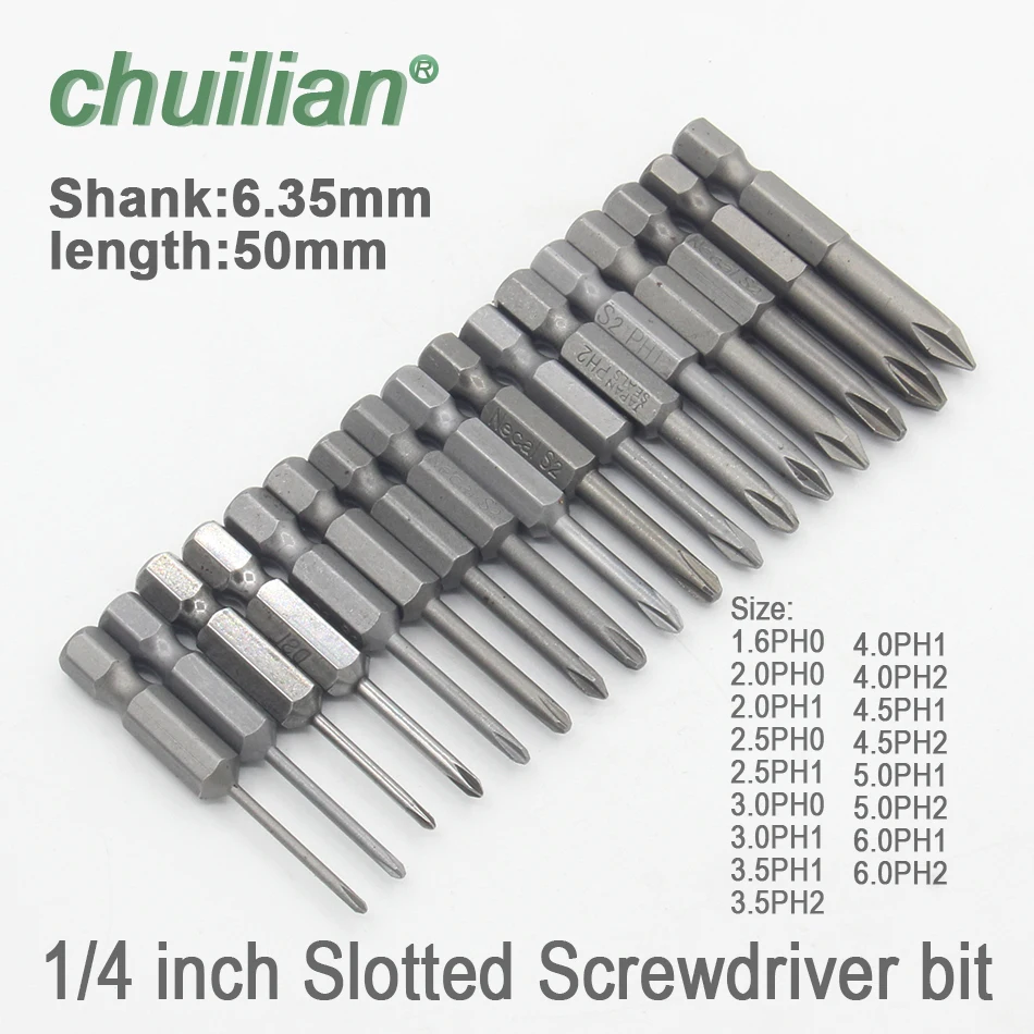 

1 шт., магнитная крестовая отвертка с шестигранным хвостовиком, электрическая отвертка, длина 50 мм