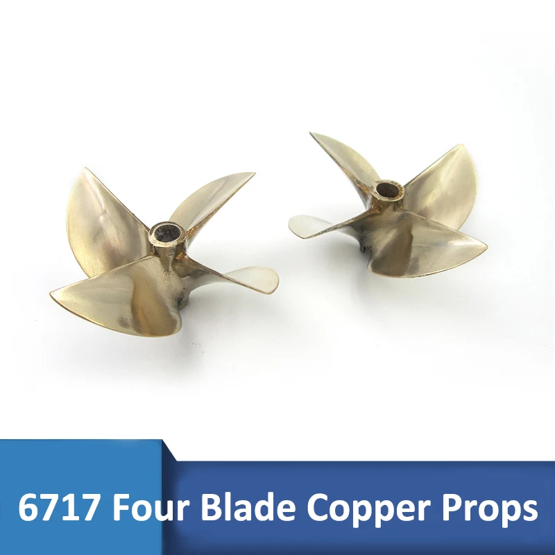 

1PC 26/30cc Racing Boat 6717 Propeller Four-blade Copper Propellers 67mm 6.35mm Hole Prop/Paddle for DIY RC Jet Boats