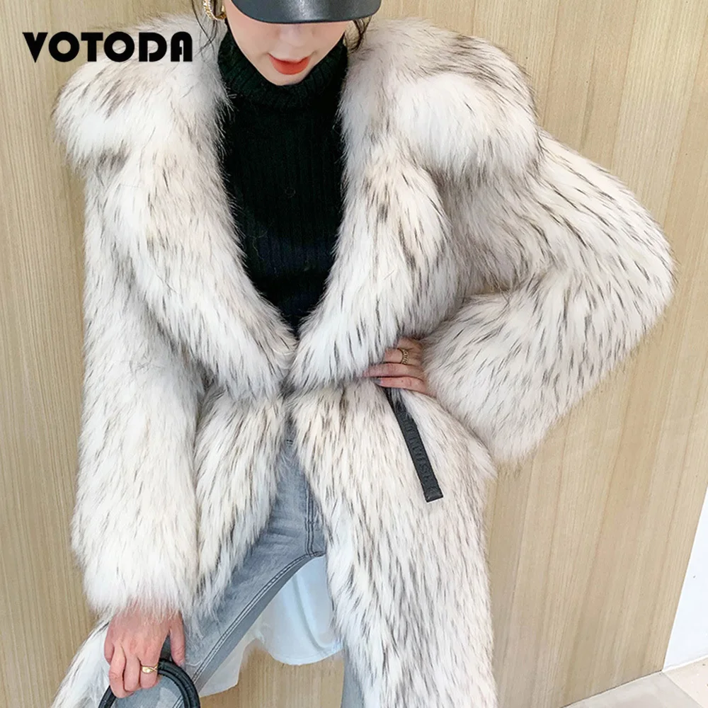 Зимнее пальто из меха енота женские длинные толстые теплые куртки