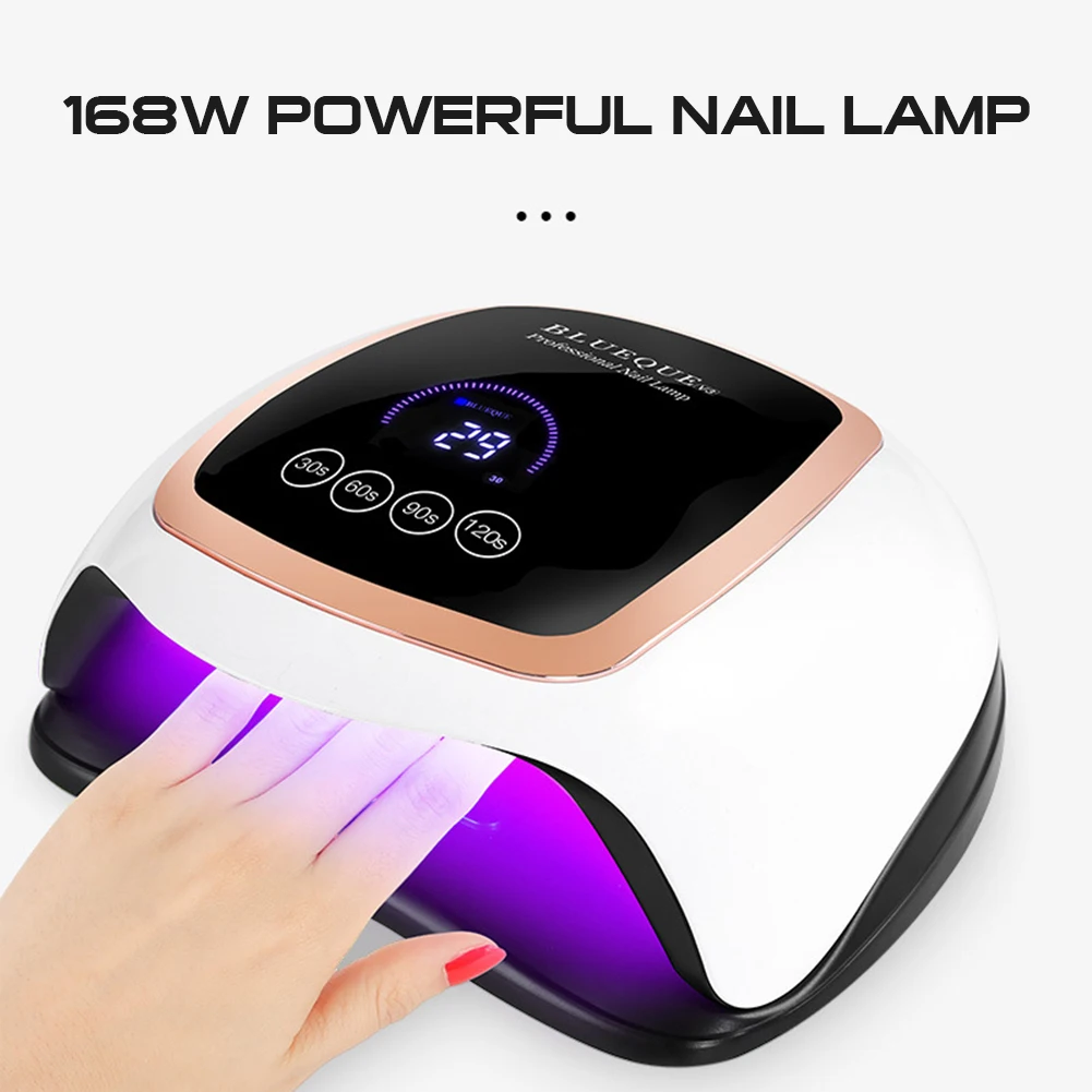 

Multifunction Nail Art 168w Nail Polishing Lamp With Display Infrared Intelligent Sensing Beads Polish Quick Drying Uv Nail Lamp