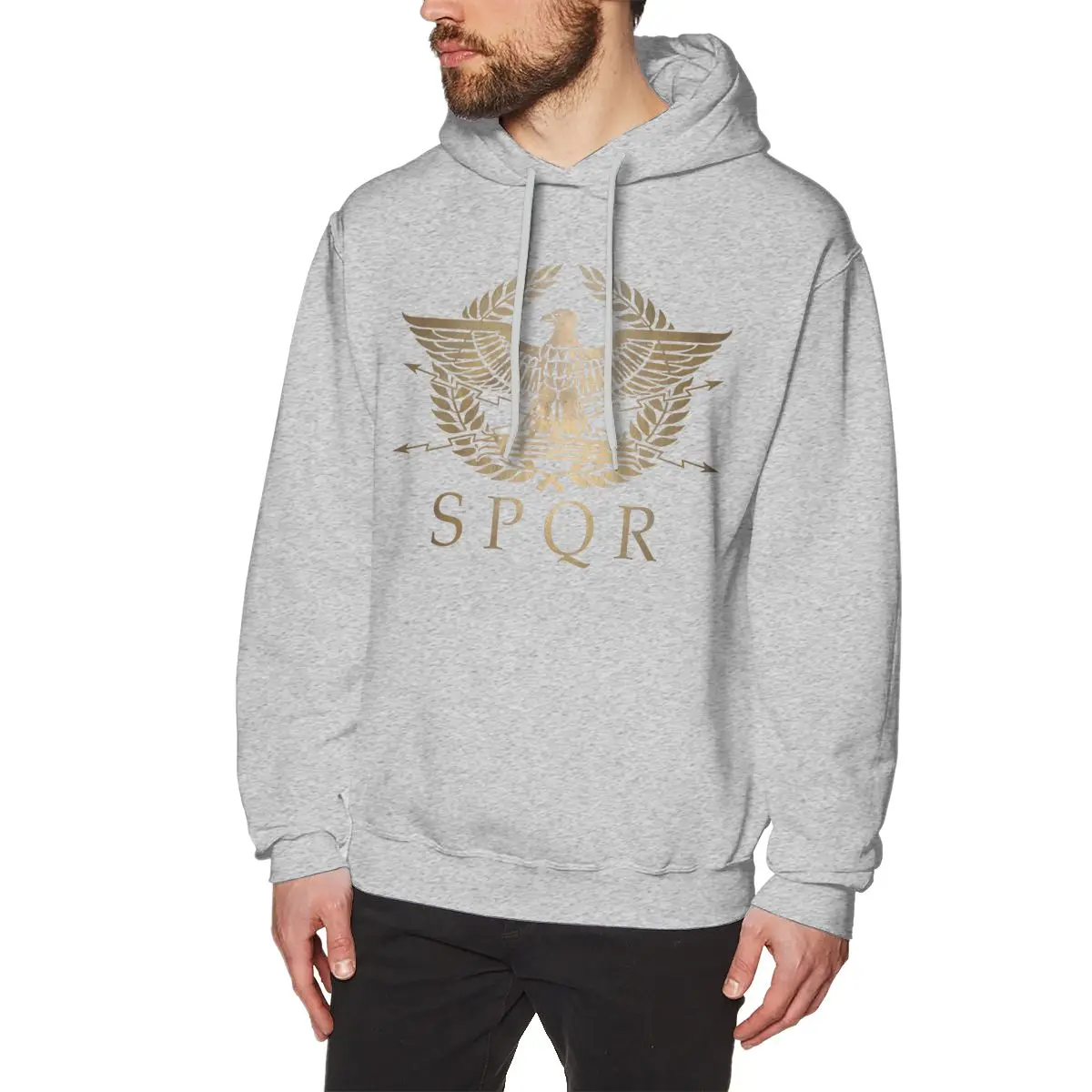 gray Spqr Римский Империя Стандартная плата толстовки MenMan мягкая толстовка круглый воротник - Цвет: gray
