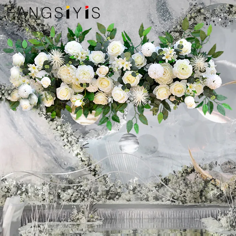 

custom made DIY Wedding arch flower row arrangement party decor silk flower rose peony table centerpiece artificial flower ball