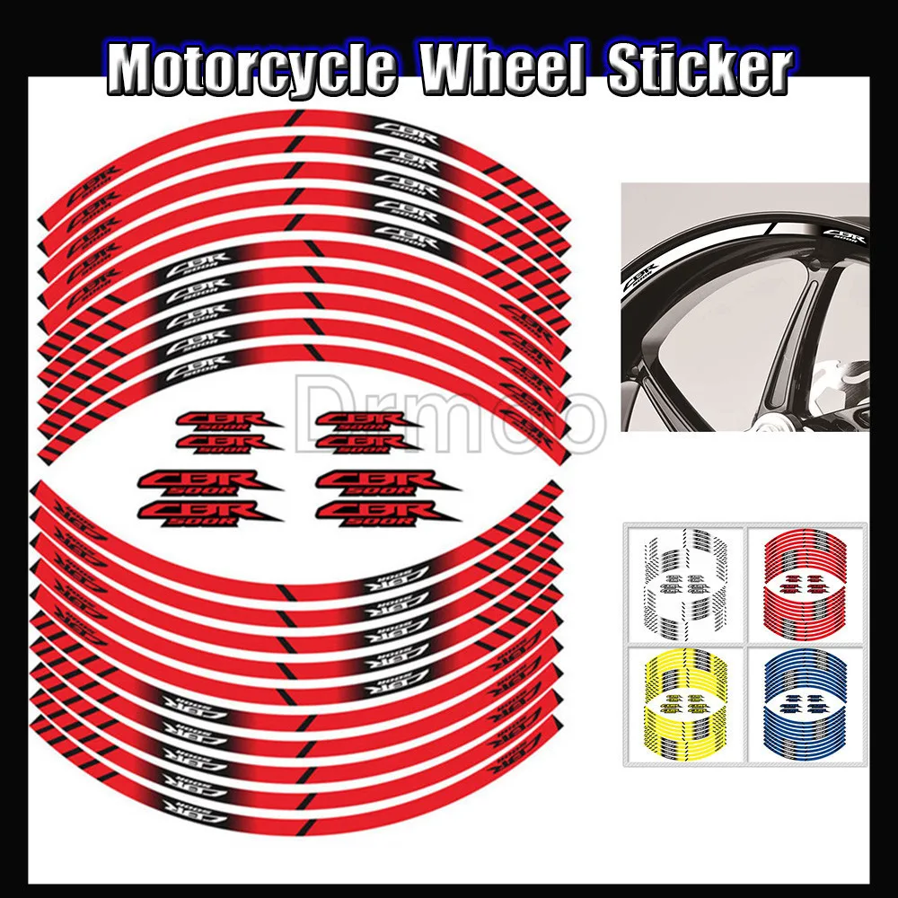 

Motorcycle Auto Wheel Sticker Reflective Rim Stripe Tape Motorbike Decal Styling Stickers For Honda CBR 500R CBR500R