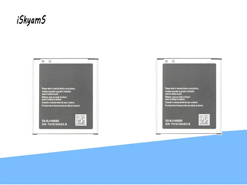 ISkyamS 2x1850 мАч EB-BJ100BBE Сменный аккумулятор для Samsung Galaxy J1 (2015) J100 J100F J100H J100FN J100M батареи