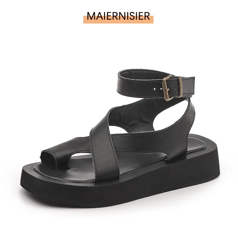 

Новинка лета 2021, сандалии на толстой подошве для студентов, пляжные сандалии в римском стиле