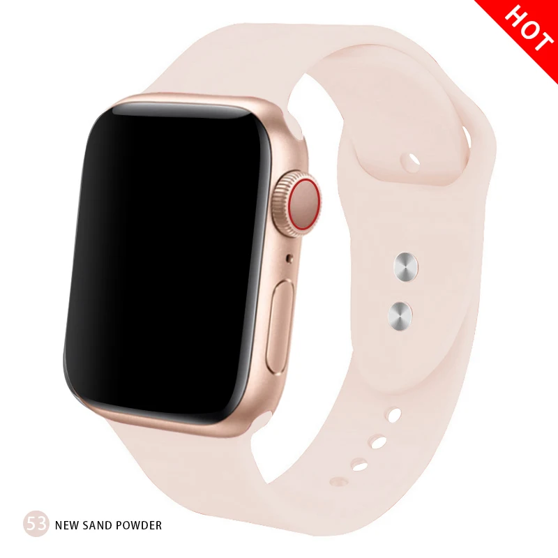 Мягкий силиконовый сменный спортивный ремешок для 38 мм Apple Watch Series1 2 3 4 5 42 мм ремешок для наручных браслетов для iWatch Sports Edition - Цвет ремешка: New sand powder