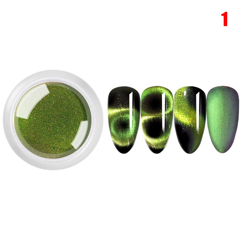 1 шт волшебный кошачий глаз лазерная пудра 12 цветов для дизайна ногтей блестящая
