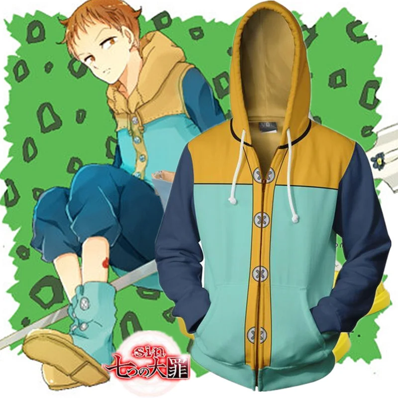 Гризли грех ленивых Арлекин худи с королем семь смертных грехов Nanatsu No Taizai