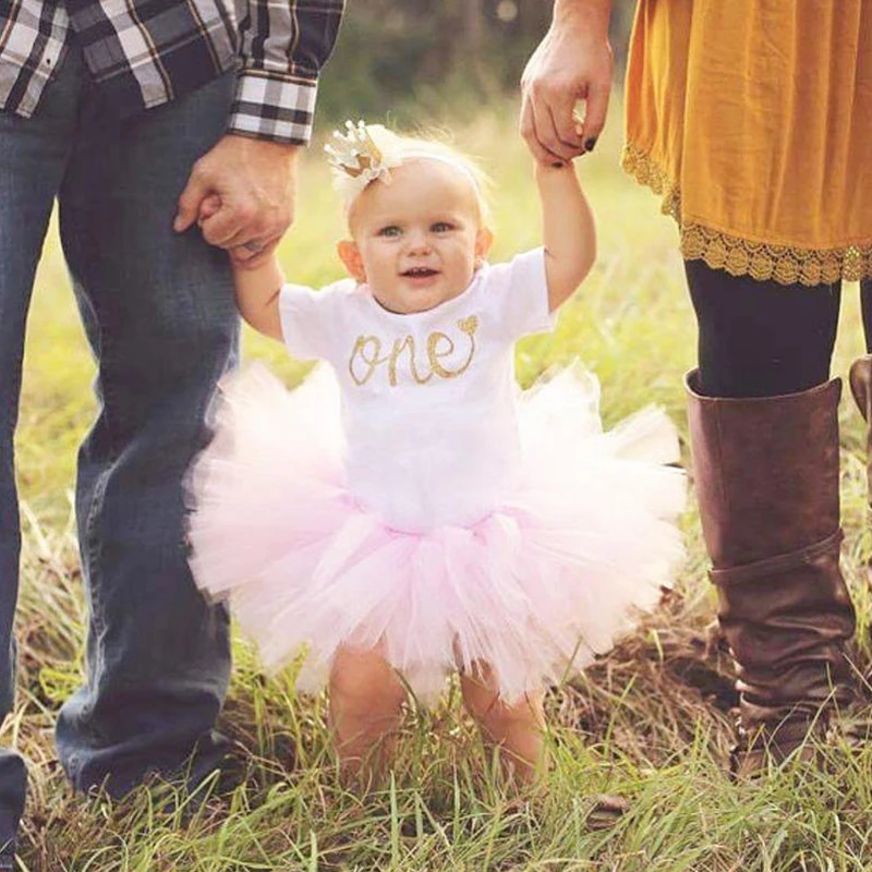 Платье с цветочным узором для девочек на первый день рождения подарок пачка