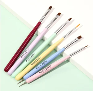 

Modelones 6pcs/set Nail Art Brushes Set Nail Art Acrylic Brush Pens Gel Extension Builder Painting Brush Lines Liner Drawing