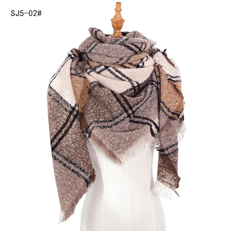 

2020 Scarf Women Plaid Scarf Warm Designer Triangle Shawls Women's Scarves Dropshipping Cashmere