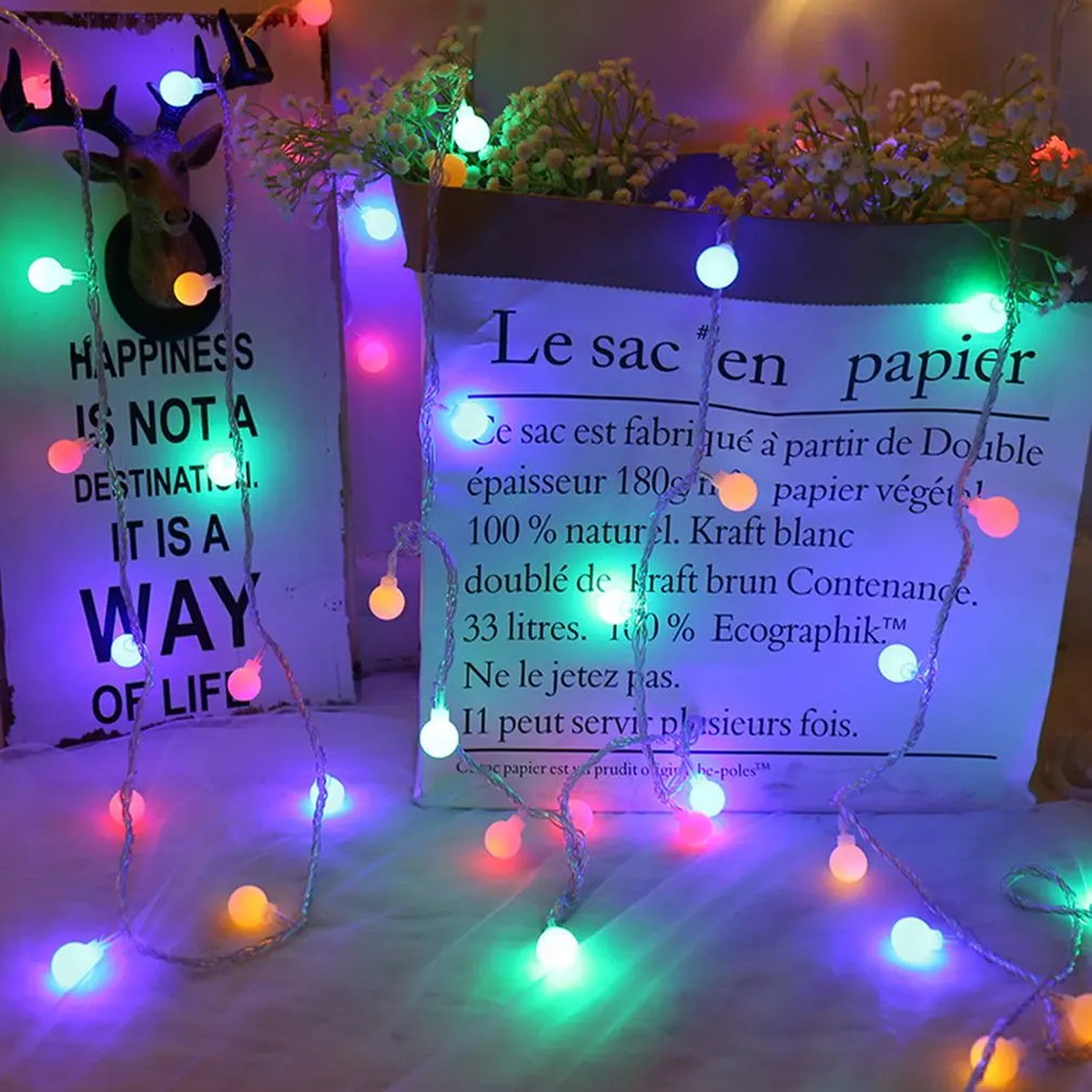 

Christmas Light String 3/6M LED String Lights Small White Ball Decorative Fairy Garlands for Wedding Party Holiday Decoration