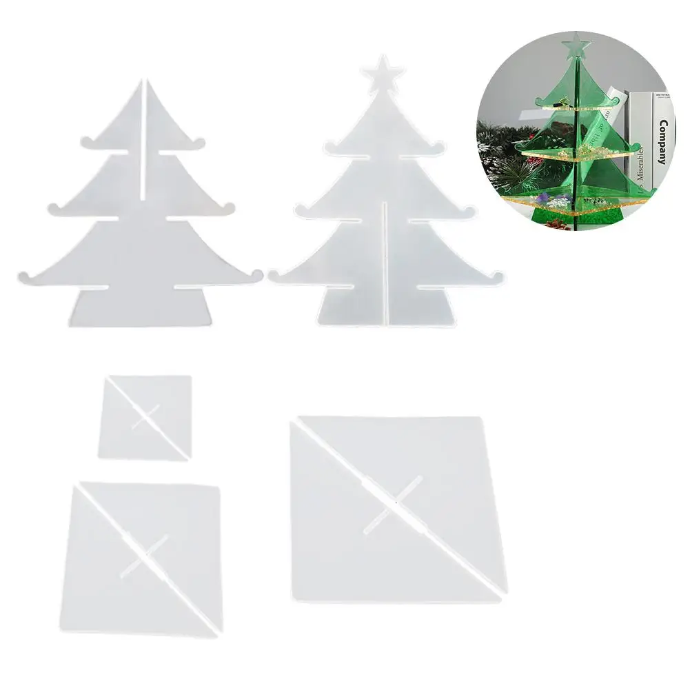 

Christmas Series DIY Crystal Epoxy Mold Resin Christmas Tree Snowflake Storage Box Ornaments Silicone Mold Set For Resin