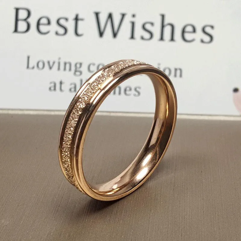 

High Quality Frosted Spinner Ring Titanium Steel Wedding Band Engagement Ring For Men And Women Party Jewelry Gifts Size 5-10