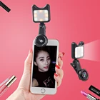 Универсальный объектив APEXEL 3 в 1 для камеры телефона, Широкий макро-объектив + светодиодная подсветка, для селфи, для iPhone, Samsung, Huawei и других телефонов