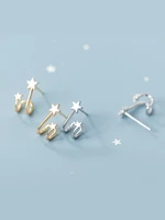 earrings for women double layer star earrings exquisite and small earrings shiny white zircon exquisite jewelry holiday gift