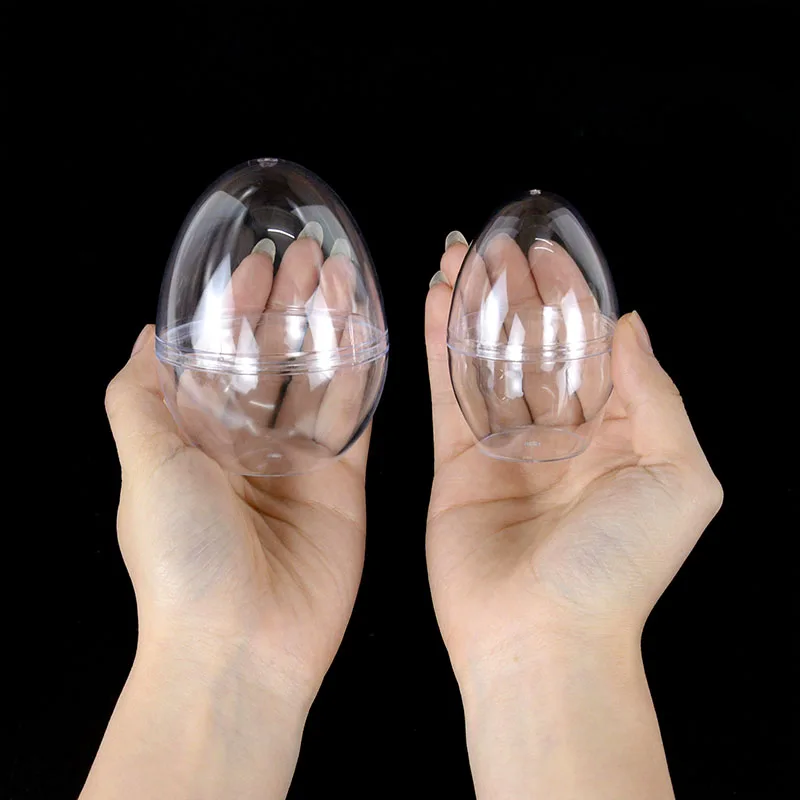 5 пар открытых пластиковых прозрачных украшений в форме яйца для подарочного