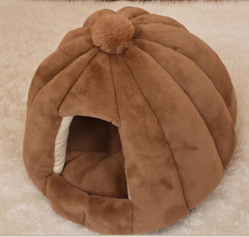 

Deep Sleep Round Kennel Semi-closed Cat Litter Bunny Velvet Autumn and Winter Nest Mat Pet Nest Small and Medium-sized Dogs