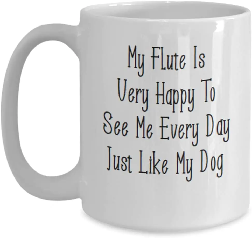 Чашка флейта забавная кофейная кружка с радостью увидеть меня мою собаку флейты