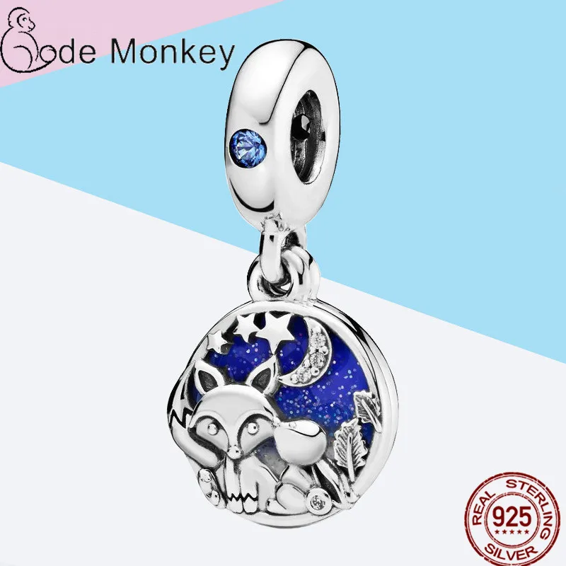 CodeMonkey Аутентичные 925 пробы серебряные милые бусы с лисой подходят для
