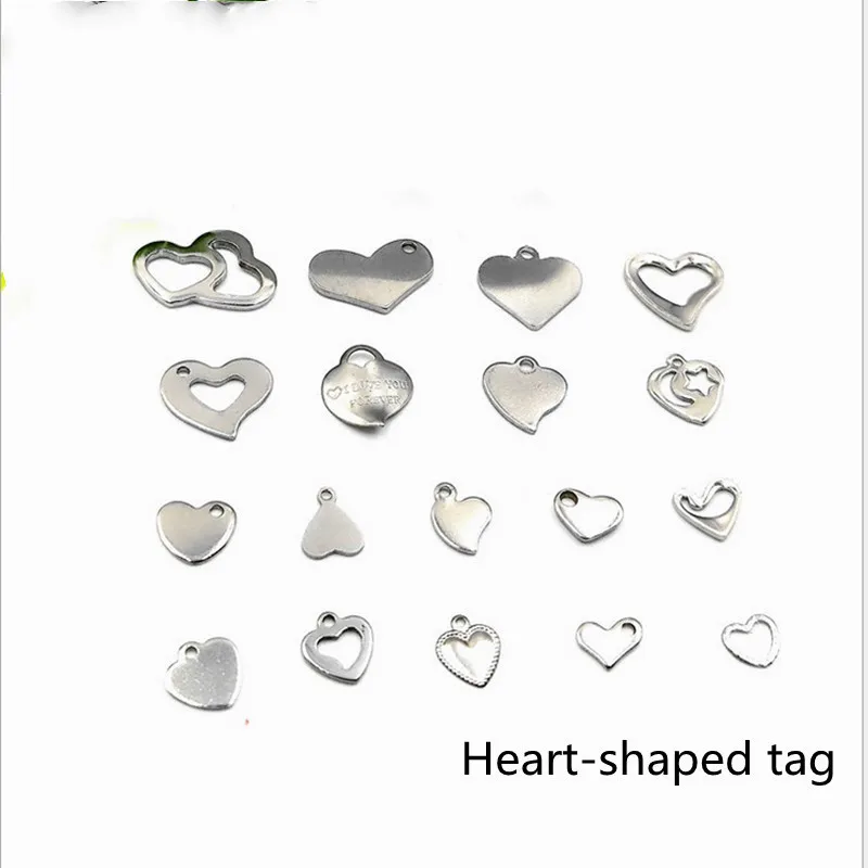 

Fashion Trend Stainless Steel Heart-shaped Brand Small Heart-shaped Accessories Heart-shaped Pendant DIY Tag Variety Jewelry C