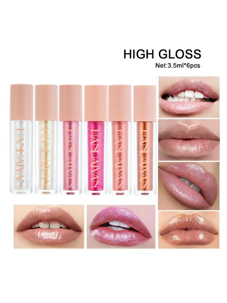 

HANDAIYAN увлажняющая жидкая губная помада комплект 6 цветов с антипригарным покрытием чашки блеск для губ комплект