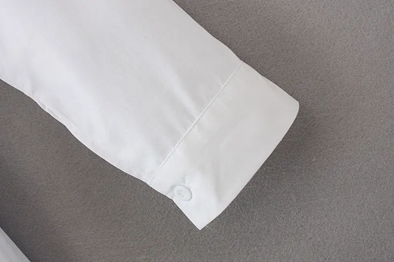 Женская белая блузка с карманами и тонкой талией новинка 2020 весенне осенние