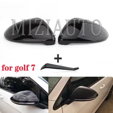 for VW for Golf 7 MK7 7.5 for GTI for Touran 2014-2019 Side RearView Mirror Cover Caps door Wing Mirror Case Cover Bright Black