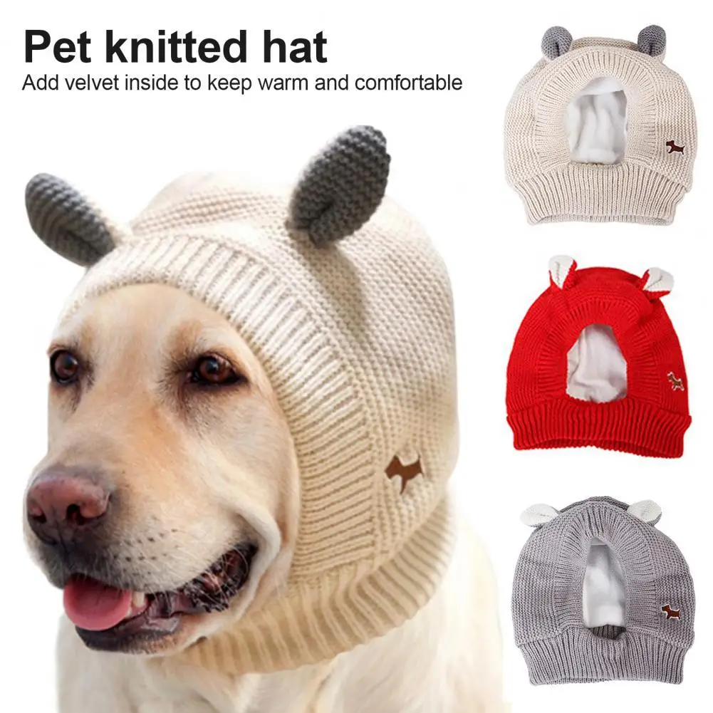 

Soft Texture Pretty Warm Pet Dogs Beanie Headdress Skin Friendly Dogs Beanie Rabbit Ears Shape for Casual