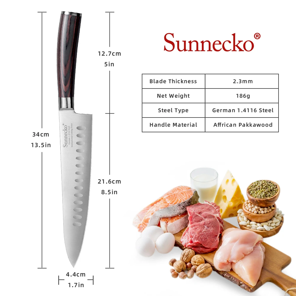 SUNNECKO 8 5 ''нож шеф-повара немецкий 1 4116 стальное лезвие уникальные кухонные