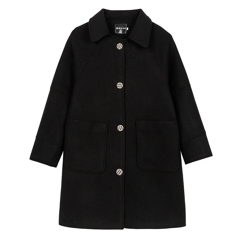 

of edition 2020 autumn winters overcoat woolen cloth coat more female in long suit brought the black cloth coat female