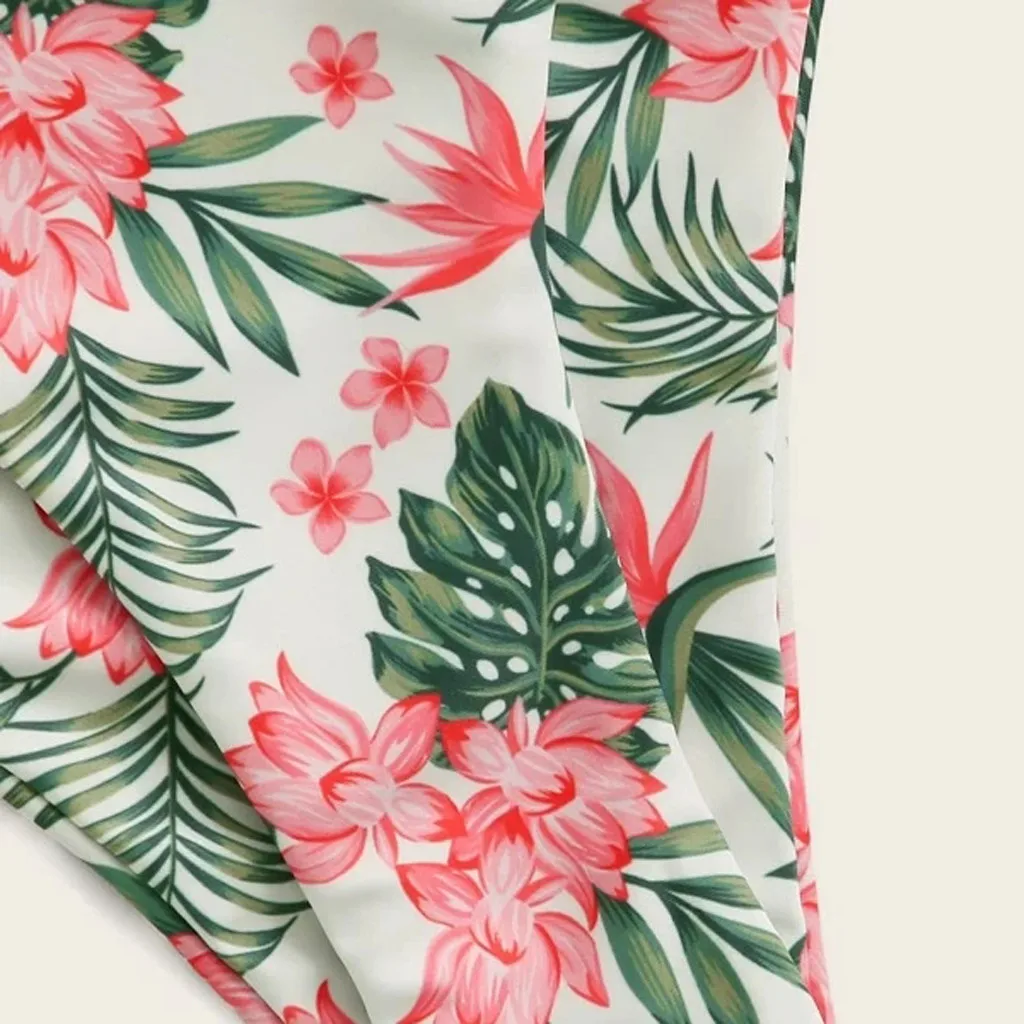 Женский сексуальный купальник бикини с принтом из трех частей пуш ап бюстгальтер