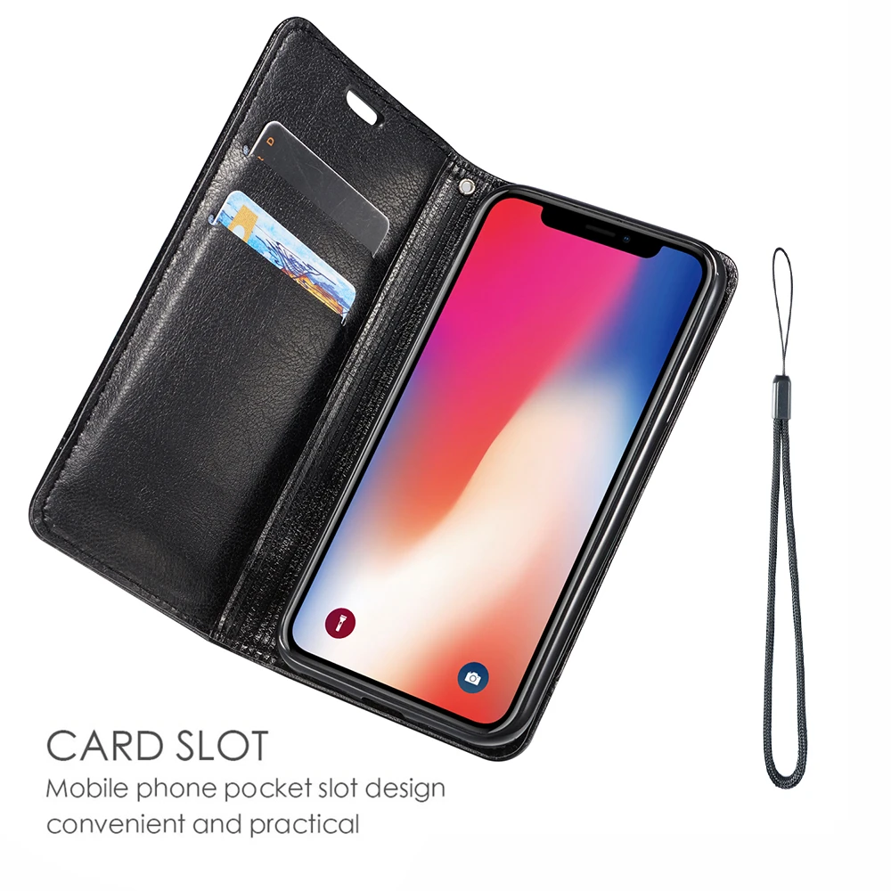 Кожаный чехол для Iphone 11 Pro MAX XR X XS 8 7 6 samsung S10 S9 S8 S7 NOTE10 9 мягкий кошелек откидная
