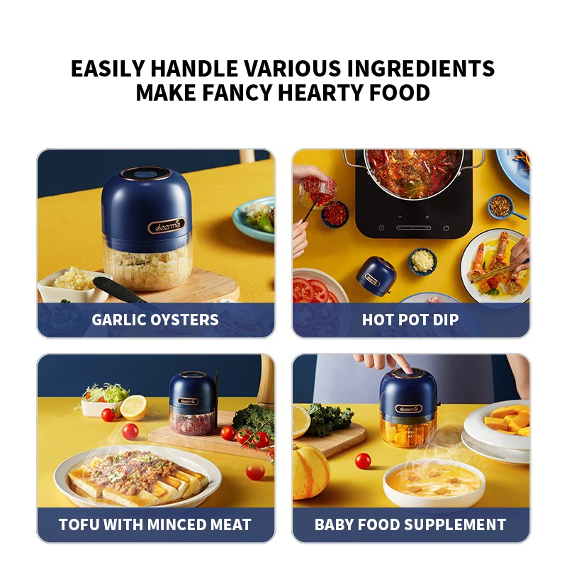 

Deerma dem-js200 garlic blender masher meat grinder household garlic puller wireless electric mini garlic grinder small non