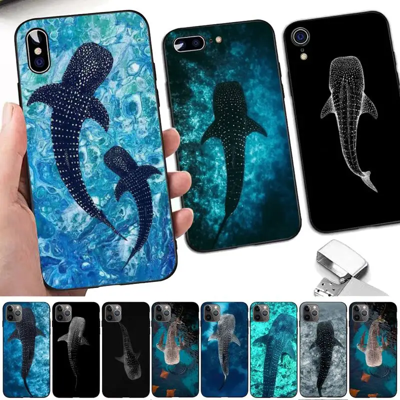 Ocean Whale Shark Swimming  Phone Case for iphone 13 8 7 6 6S Plus X 5S SE 2020 XR 11 12 pro XS MAX
