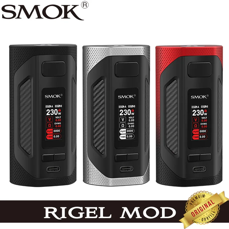 Оригинальный боксмод SMOK Rigel Mod 230 Вт вейп с TFT-экраном электронная сигарета Type-C